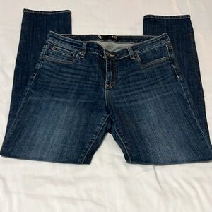 Kut from the Kloth Mid Rise Straight Leg Dark Wash Jeans